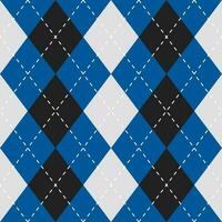 Argyle vector pattern. Argyle pattern. Blue and black argyle pattern. Seamless geometric pattern for clothing, wrapping paper, backdrop, background, gift card, sweater.