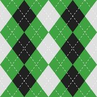 Argyle vector pattern. Argyle pattern. Light green and black argyle pattern. Seamless geometric pattern for clothing, wrapping paper, backdrop, background, gift card, sweater.