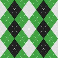 Argyle vector pattern. Argyle pattern. Light green and black argyle pattern. Seamless geometric pattern for clothing, wrapping paper, backdrop, background, gift card, sweater.