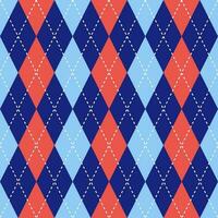Argyle vector pattern. Argyle pattern. Red and blue argyle pattern. Seamless geometric pattern for clothing, wrapping paper, backdrop, background, gift card, sweater.