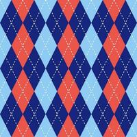 Argyle vector pattern. Argyle pattern. Red and blue argyle pattern. Seamless geometric pattern for clothing, wrapping paper, backdrop, background, gift card, sweater.