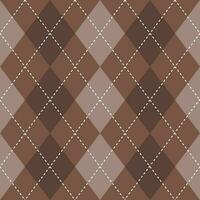 Argyle vector pattern. Argyle pattern. Brown argyle pattern. Seamless geometric pattern for clothing, wrapping paper, backdrop, background, gift card, sweater.