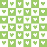 Light green heart pattern. Heart vector pattern. Heart pattern.  Seamless geometric pattern for clothing, wrapping paper, backdrop, background, gift card, decorating.