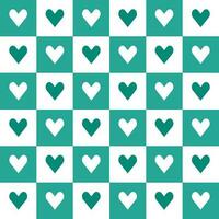 Green heart pattern. Heart vector pattern. Heart pattern.  Seamless geometric pattern for clothing, wrapping paper, backdrop, background, gift card, decorating.