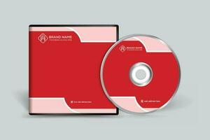 Red color CD cover design vector