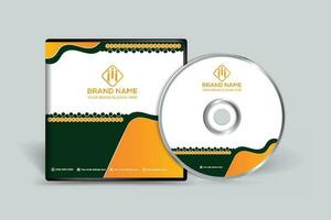 Orange elegant corporate CD cover design vector