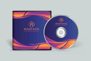 Gradient abstract CD cover template vector