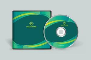 Corporate  green color CD cover design vector