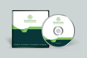 Corporate  green color CD cover design vector