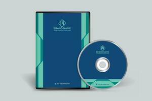 Blue color DVD cover design vector