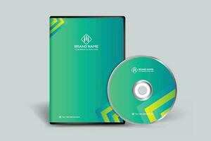 Corporate  green color DVD cover design vector