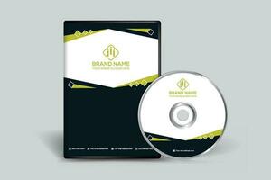 Black shape DVD cover design vector