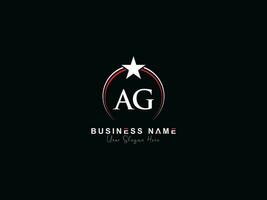 Royal Star Ag Luxury Logo, Minimalist Circle AG Letter Logo Design vector