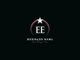 Minimal Ee Circle Logo, Luxury Star EE Logo Letter Design vector