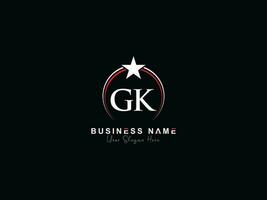 mínimo letra G k logo estrella, prima lujo G k circulo logo icono vector