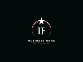 Monogram Luxury If Star Logo, Creative Circle IF Company Logo Symbol vector