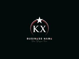 Alphabet Circle Kx Logo Star, Initial Luxury KX Letter Logo Template vector