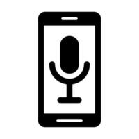 Voice Assistant Vector Glyph Icon For Personal And Commercial Use.