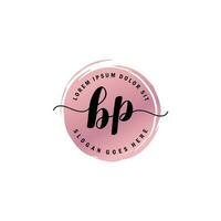 BP Initial Letter handwriting logo with circle brush template vector