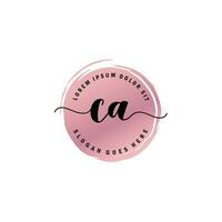 CA Initial Letter handwriting logo with circle brush template vector