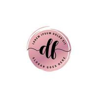 DF Initial Letter handwriting logo with circle brush template vector
