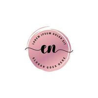 EN Initial Letter handwriting logo with circle brush template vector