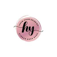 HY Initial Letter handwriting logo with circle brush template vector