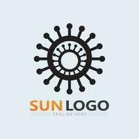 Sun logo and sun Vector illustration Icon