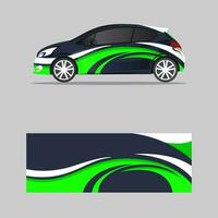 wrapping car decal green element design vector