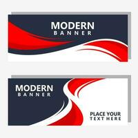 Red banner design template vector illustration, Geometric