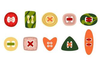 Set of different buttons in flat style. vector