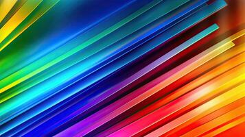 Abstract iridescent background from stripes of different iridescent colors. Rainbow background. AI generated Generative AI photo