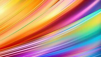 Abstract iridescent background from stripes of different iridescent colors. Rainbow background. AI generated Generative AI photo
