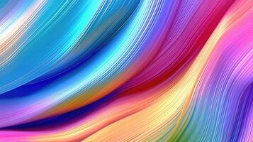 Abstract iridescent background from stripes of different iridescent colors. Rainbow background. AI generated Generative AI photo