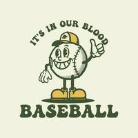 vector baseball vintage cartoon