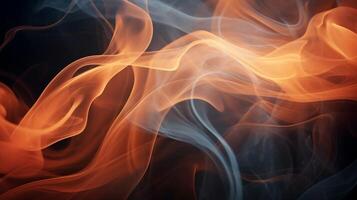 smoke tendrils curling and twisting to form abstract figures, AI generated photo