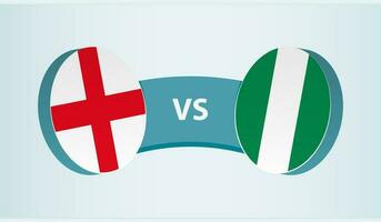 Inglaterra versus Nigeria, equipo Deportes competencia concepto. vector