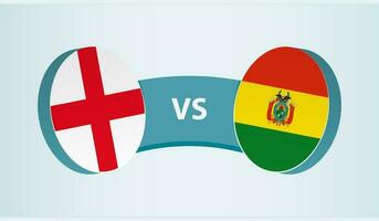 Inglaterra versus bolivia, equipo Deportes competencia concepto. vector