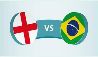Inglaterra versus Brasil, equipo Deportes competencia concepto. vector
