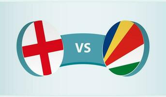 Inglaterra versus seychelles, equipo Deportes competencia concepto. vector