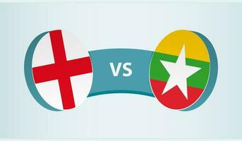 Inglaterra versus myanmar, equipo Deportes competencia concepto. vector