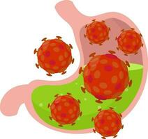 Virus and bacteria. Internal organ. Medical treatment. Health and illness. Cartoon flat illustration vector