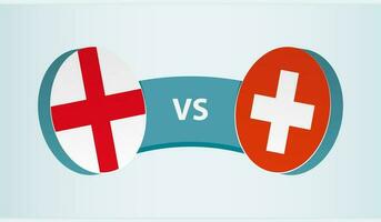 Inglaterra versus Suiza, equipo Deportes competencia concepto. vector