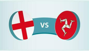 Inglaterra versus isla de hombre, equipo Deportes competencia concepto. vector
