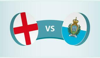 Inglaterra versus san marino, equipo Deportes competencia concepto. vector