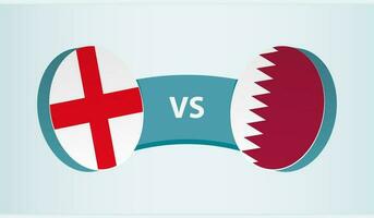 Inglaterra versus Katar, equipo Deportes competencia concepto. vector