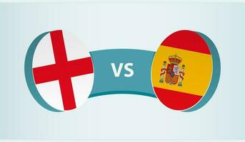 Inglaterra versus España, equipo Deportes competencia concepto. vector