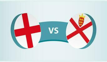Inglaterra versus jersey, equipo Deportes competencia concepto. vector