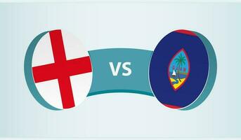 Inglaterra versus guam, equipo Deportes competencia concepto. vector
