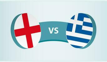 Inglaterra versus Grecia, equipo Deportes competencia concepto. vector